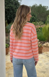 Oversized-Strepen-Top-Katoen-Roze-Orange-Neon-1