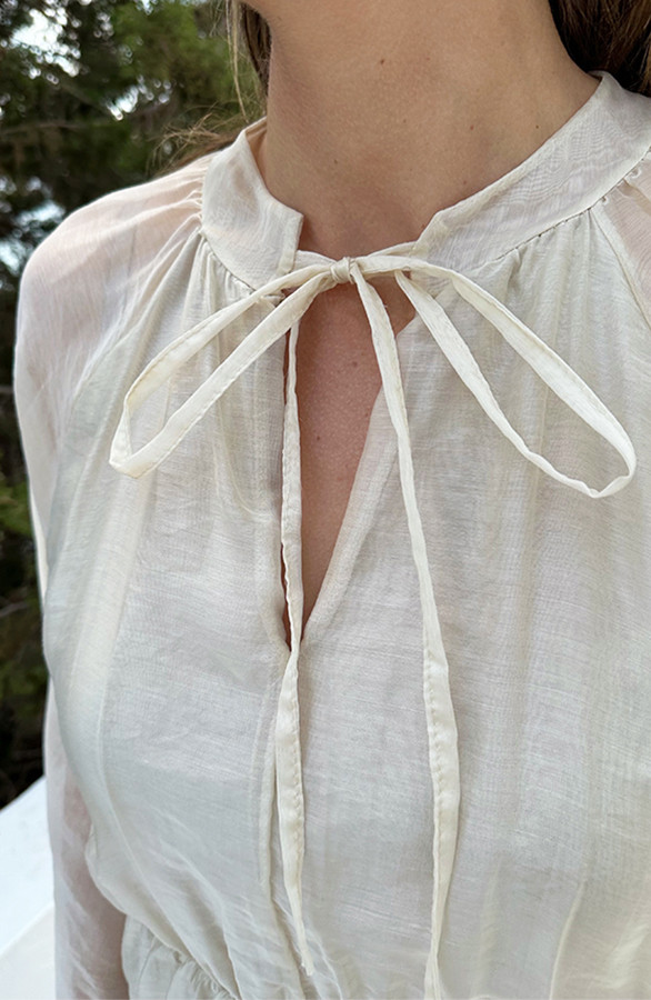 Silk-Jurk-Lange-Mouw-Beige-1