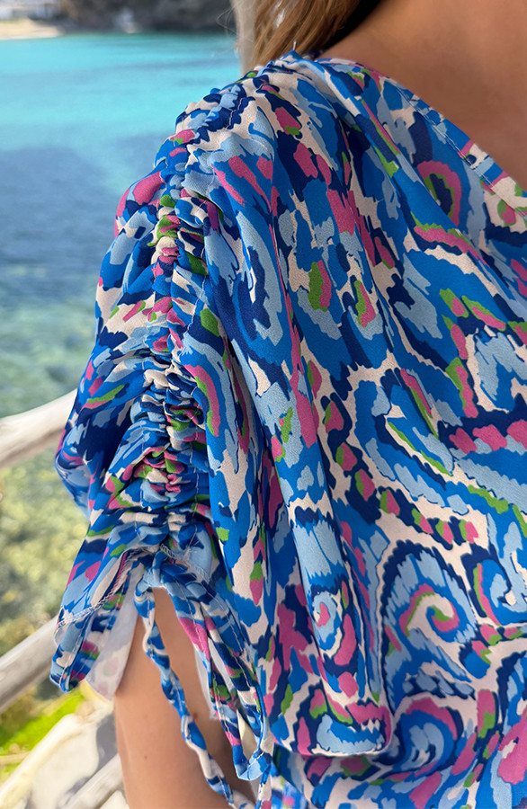 Smocked-Sleeve-Tuniek-Paisley-Blauw-66-1