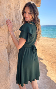 Smocked-Waistband-Dress-Short-Sleeve-Smaragd-3