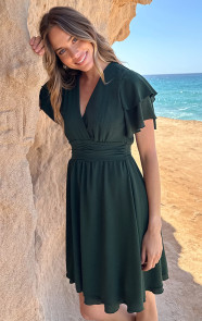 Smocked-Waistband-Dress-Short-Sleeve-Smaragd-5