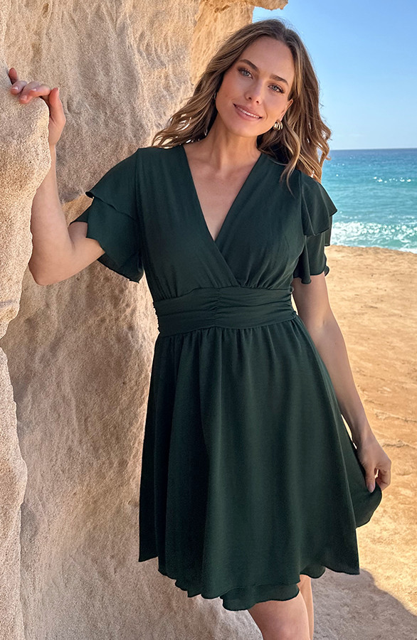 Smocked-Waistband-Dress-Short-Sleeve-Smaragd-7