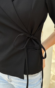 Wrap-Blazer-Puff-Short-Sleeve-Zwart-66-1
