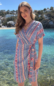 Wrap-Dress-Print-Jeansblauw-1