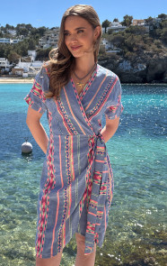 Wrap-Dress-Print-Jeansblauw-3