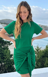 Draped-Jurk-Katoen-Bright-Green-2