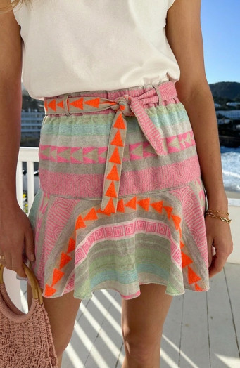Mehrfarbiger Skort-Saum
