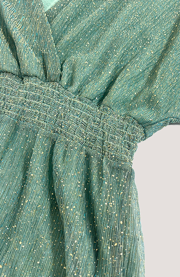Luxe-Lurex-V-hals-Jurk-Mint-close