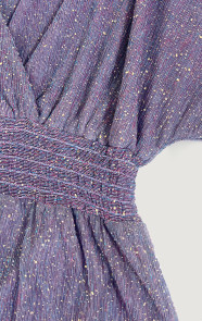 Luxe-Lurex-V-hals-Jurk-Paars-close