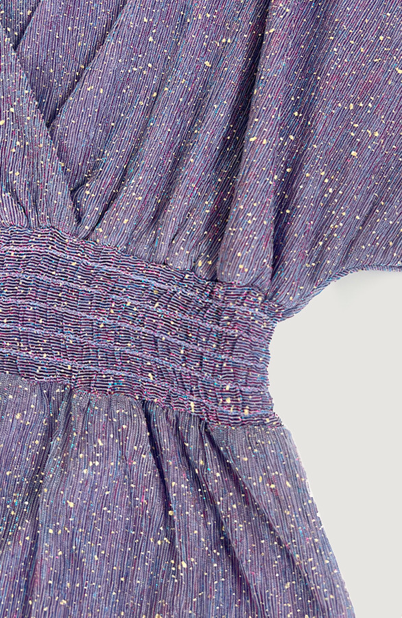 Luxe-Lurex-V-hals-Jurk-Paars-close