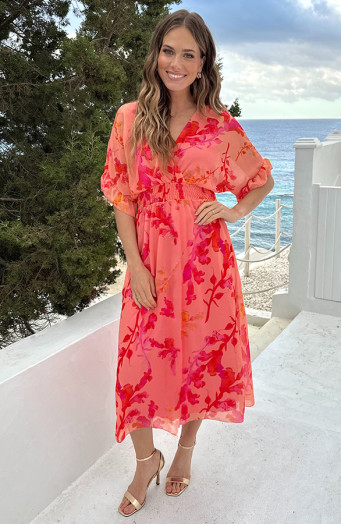 Midi-Ruffle-Laagjes-Jurk-Peach-Blossom-98