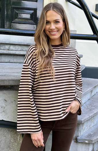 Oversized-Strepen-Top-Katoen-Choco-Beige-Melange-6-3