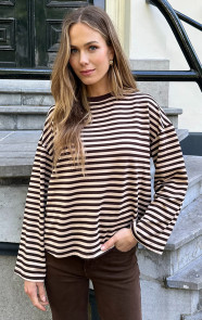 Oversized-Strepen-Top-Katoen-Choco-Beige-Melange-6-6