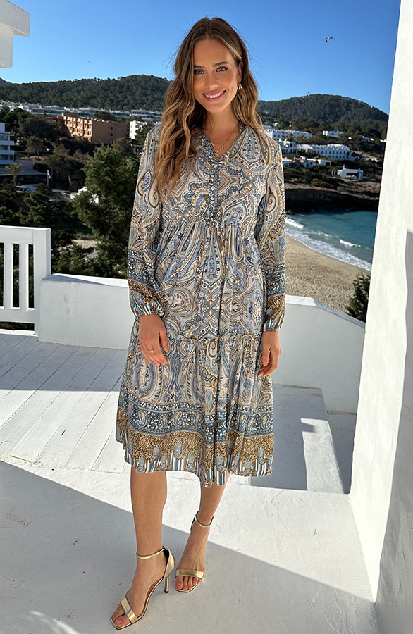 Paisley-Jurk-Viscose-Blauw-2