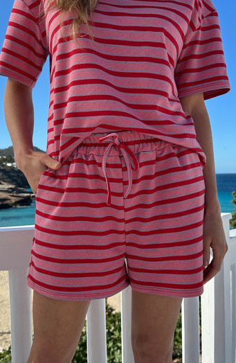 Gestreifte Baumwollshorts Tricolore