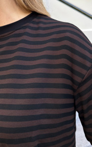 Strepen-T-Shirt-Katoen-Choco-Zwart-3