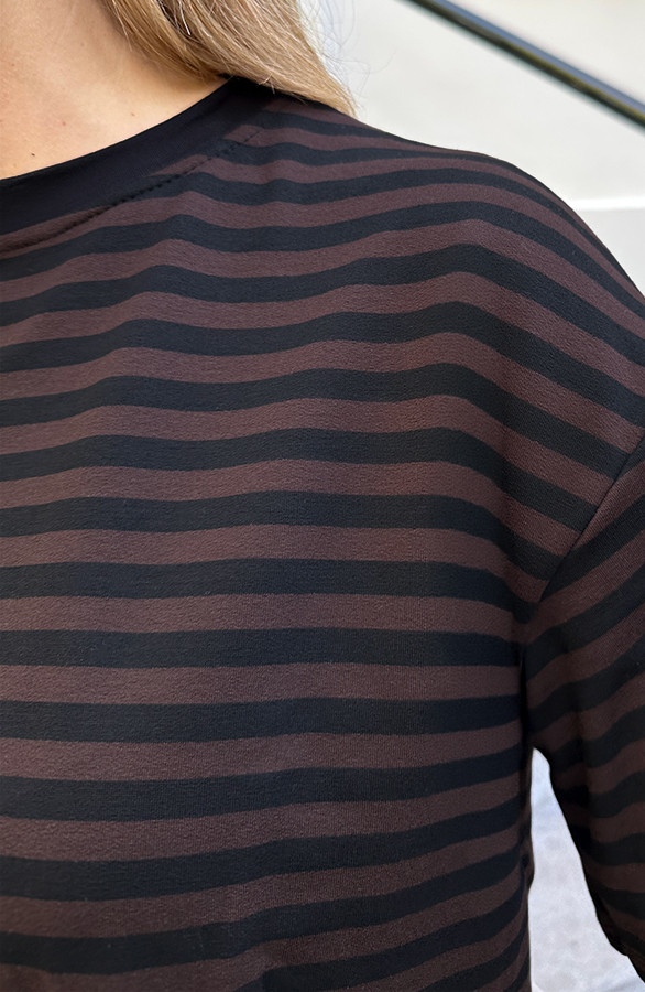 Strepen-T-Shirt-Katoen-Choco-Zwart-3