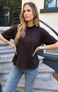 Strepen-T-Shirt-Katoen-Choco-Zwart-5
