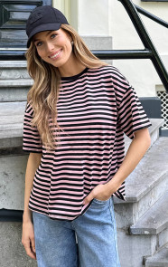 Strepen-T-Shirt-Katoen-Dust-Roze-Zwart-6-2