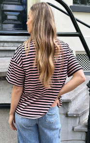 Strepen-T-Shirt-Katoen-Dust-Roze-Zwart-6-4