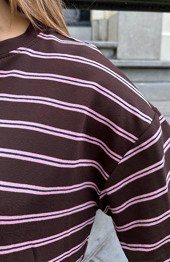 Strepen-T-Shirt-Katoen-Tricolore-Choco-Pink-3