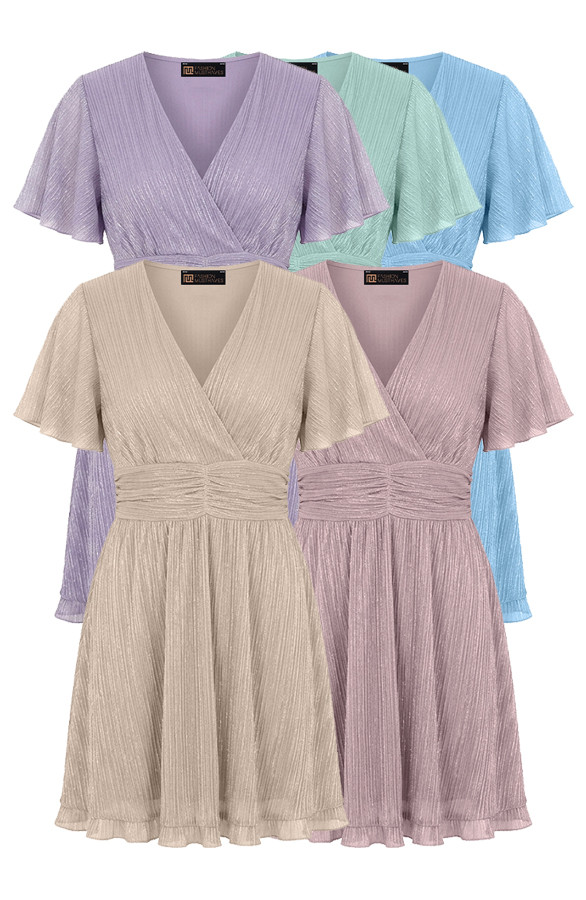 Lurex-waistband-short-sleeve-dresses