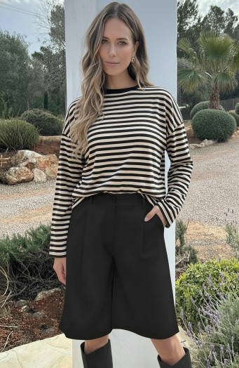 Oversized-Strepen-Top-Katoen-Beige-Zwart-66-2
