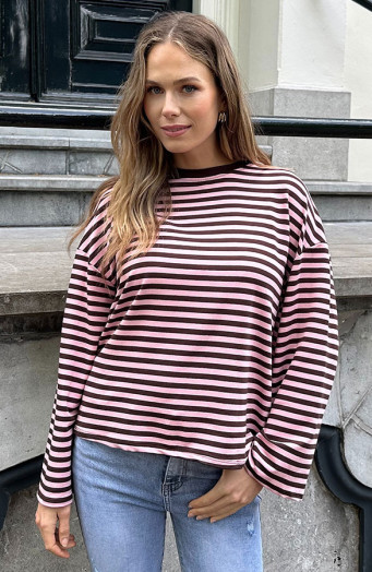 Oversized-Strepen-Top-Katoen-Choco-Roze-55-7
