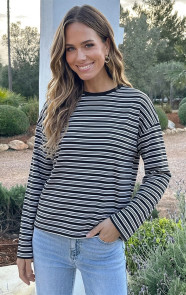 Oversized-Strepen-Top-Katoen-Double-Black-66-1
