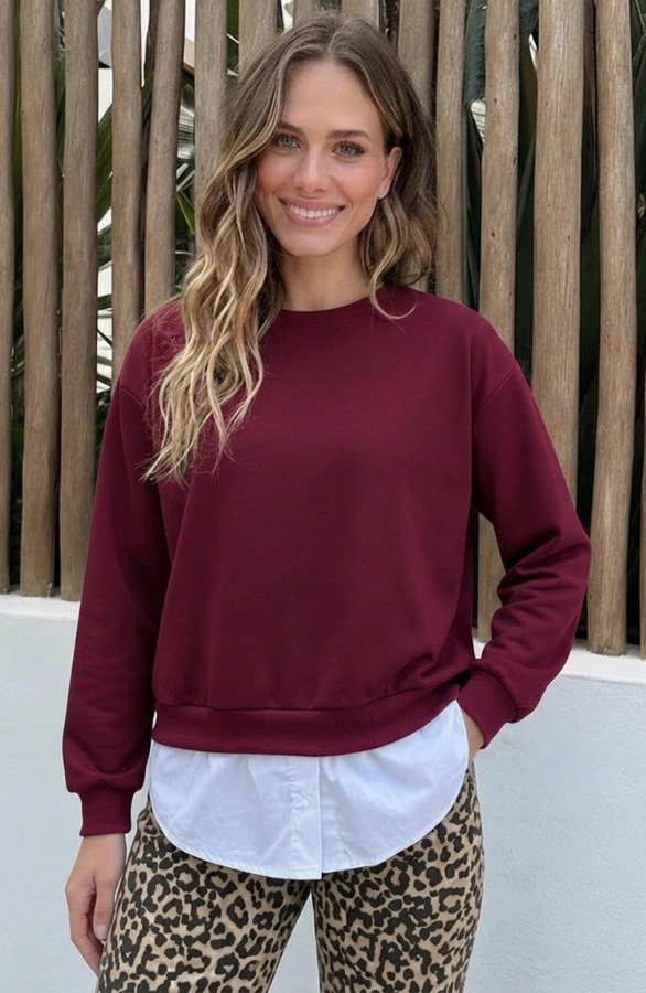 Sweater-Blouse-Combo-Burgundy