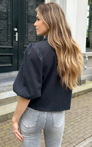 Ultra-Pof-Sleeve-Cropped-Blazer-Strass-Zwart-5