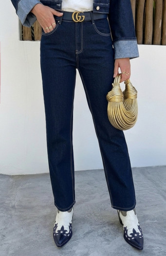 Weit geschnittene Jeans, tiefblau, Stretch, FMH