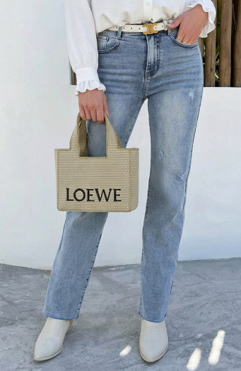 Beschädigte, weite Jeans, mittelblau, Stretch, FMH