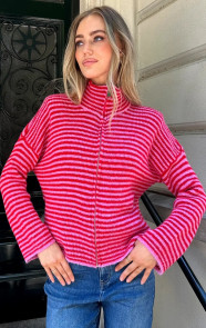 Gestreept-Vest-Soft-Met-Rits-Fuchsia-Rood-6-4