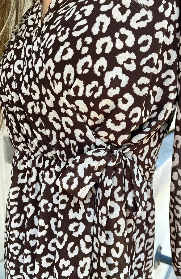 Luxury-V-hals-Jurk-Leopard-Choco-6-2
