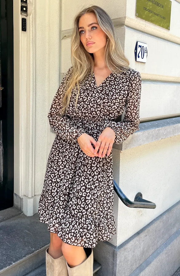 Luxury-V-hals-Jurk-Leopard-Choco-6-3