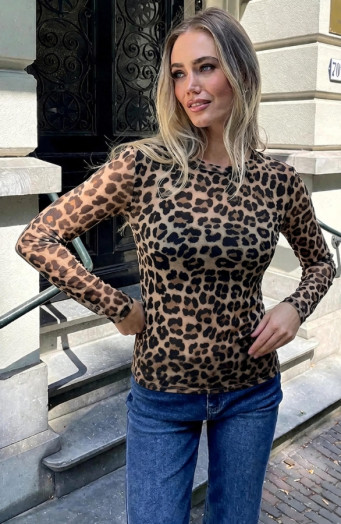 Netzoberteil, Leopardenbeige