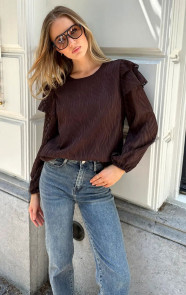 Noa-Ruffle-Blouse-Choco-1