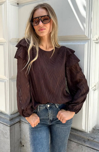 Noa Rüschenbluse Schoko