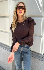 Noa-Ruffle-Blouse-Choco-7