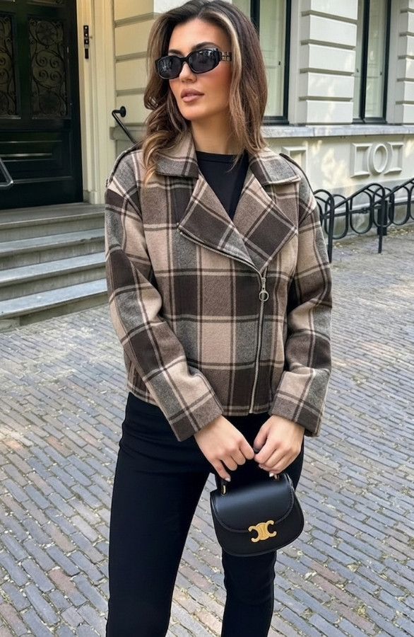 Plaid-Zip-Jacket-Brown-Beige-2
