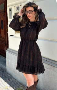 Ruffle-Snake-Print-Jurk-Choco-6-6