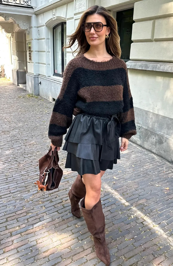 Soft-Knitted-Sweater-Strepen-Zwart-Choco-4
