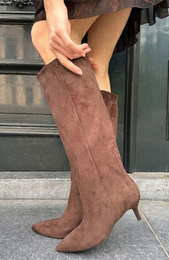 Wildlederstiefel Schoko