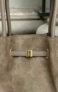 Suedine-Handtas-met-Gespdetail-Dark-Beige-3