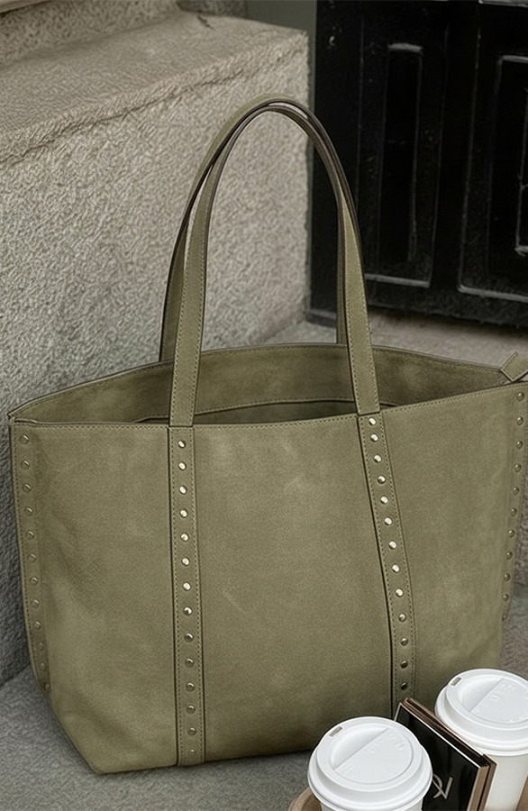 Suedine-Shopper-Tas-Met-Studs-Army-22-2