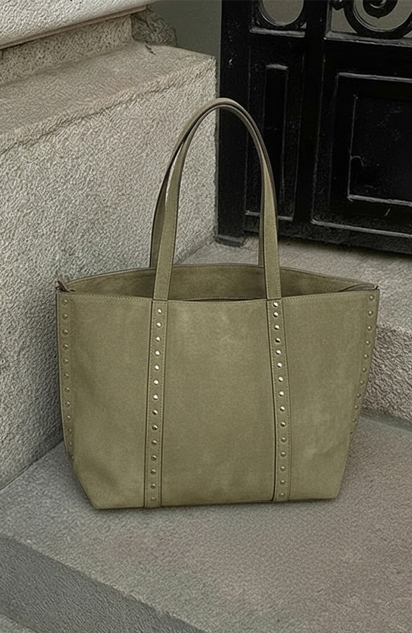 Suedine-Shopper-Tas-Met-Studs-Army-22-3