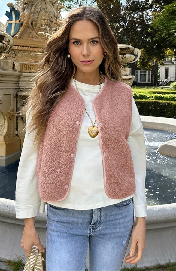 Italian-Teddy-Gilet-Pocket-Dust-Roze-5-2