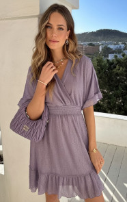 Luxe-Lurex-V-hals-Jurk-Paars-5-2