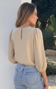 Mila-Puff-Sleeve-Scuba-Top-Beige-558-1
